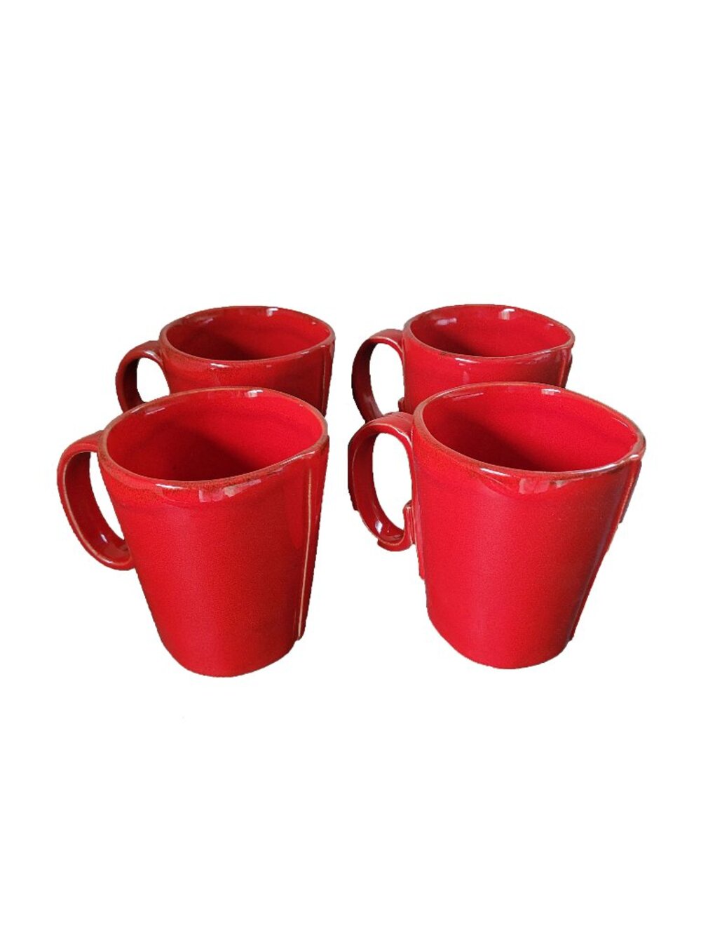 Set of 4 Red Vietri Lastra Mugs